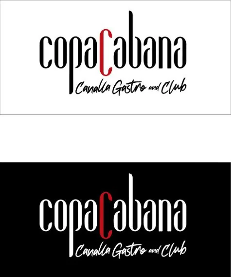 Logotipo completo de Copacabana en positivo y negativo