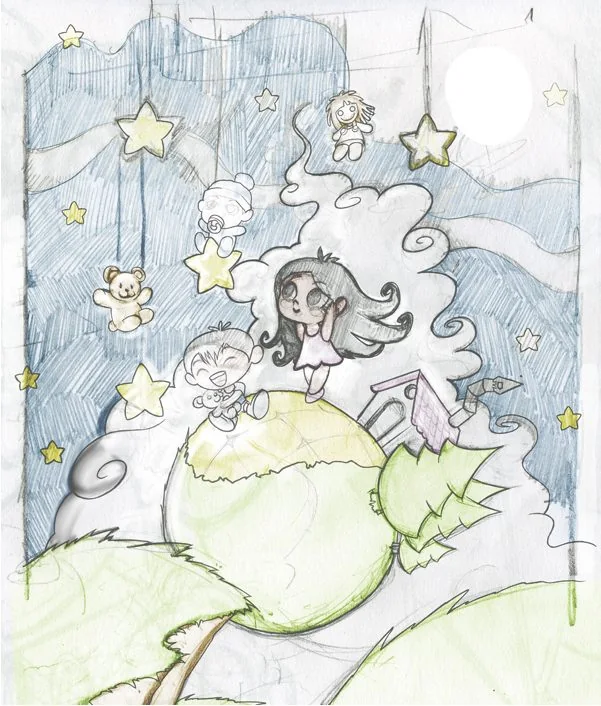 Catálogo de Sueños — boceto a color