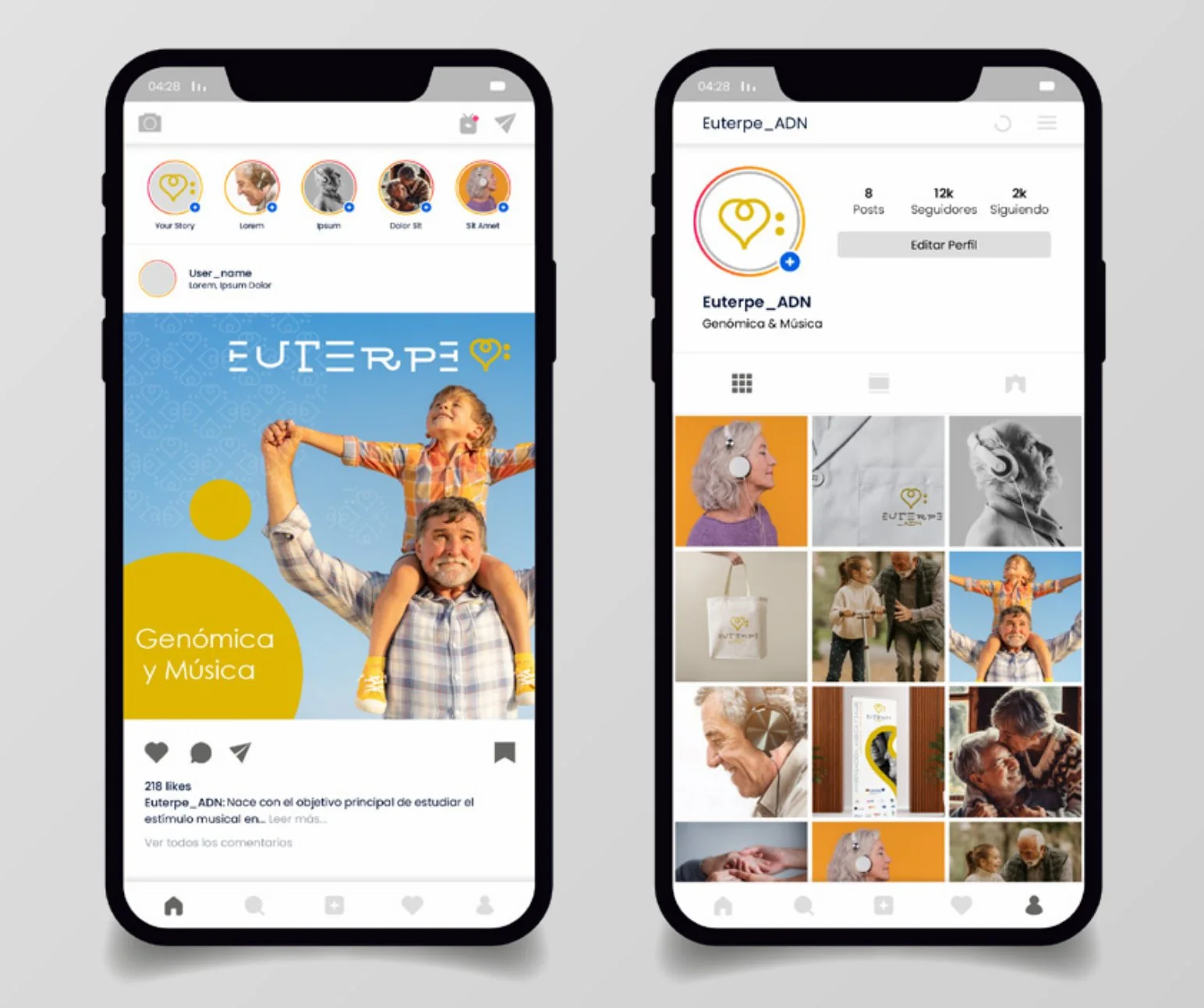 Euterpe — perfil y publicación en Instagram