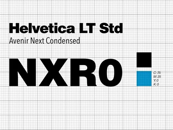 Tipografías de NXR0: Helvetica LT Std y Avenir Next Condensed