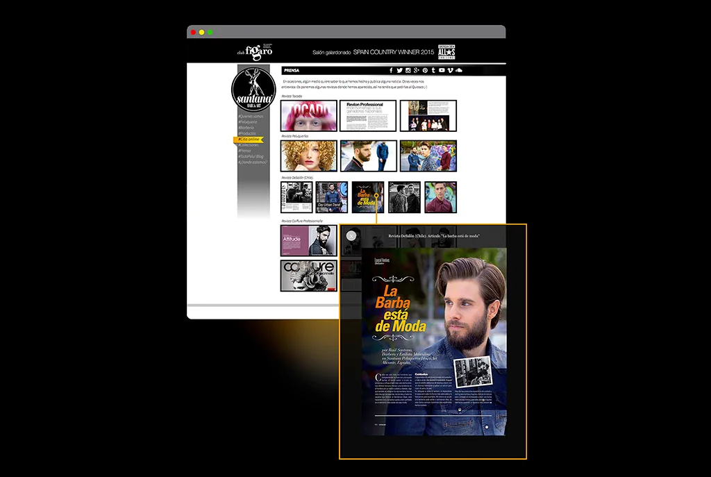 Santana Peluqueros — portal web